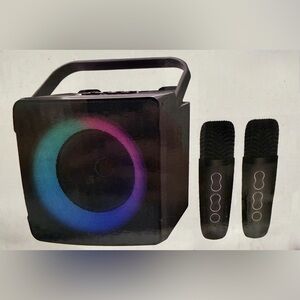 Portable Karaoke Machine w/ Dual Microphones - Black (NEW)